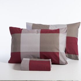 Σετ Παπλωματοθήκη  Casual Check Bordo Υπέρδιπλη 240x230 Nef-Nef Homeware