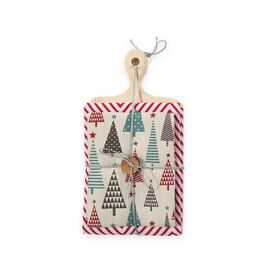 Σετ Ξύλο κοπής με 2 τμχ.Ποτηρόπανα Christmas Forest 40X70 Nef-Nef Homeware