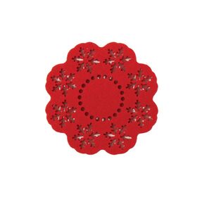Σετ 4τμχ. Σουβερ Snow Felt Red D: 10cm Nef-Nef Homeware
