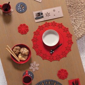 Σετ 2τμχ Σουπλά Snow Felt Red D: 38cm Nef-Nef Homeware
