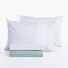 Σετ Σεντόνια Donter 26 Ecru/Green Μονά 170x270 Nef-Nef Homeware