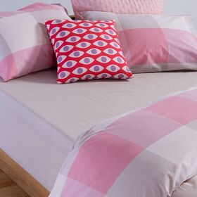 Σετ Σεντόνια Casual Check Rose Μονά 170x270 Nef-Nef Homeware