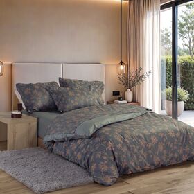 Σετ Παπλωματοθήκη Βαμβακοσατέν  Foxy Grey/Blue 240x230 Υπέρδιπλη Nef Nef Homeware