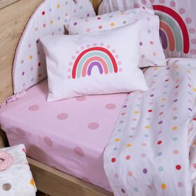 Σετ Σεντόνια Κούνιας 120x170 Βρεφικά Baby Dots Ecru/Pink Nef Nef Homeware