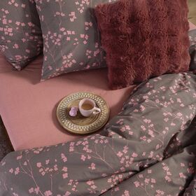 Σετ Παπλωματοθήκη Floriva Brown 240x230 Υπέρδιπλη Nef Nef Homeware
