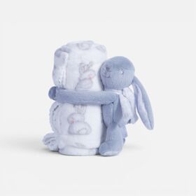 Κουβερτάκι με Κουνελάκι Βρεφικό Αγκαλιάς Fleece Bunny Boo Ecru/Green 75x100 Nef Nef Homeware