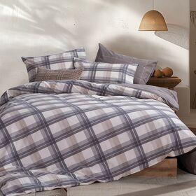 Σετ Παπλωματοθήκη Charlie Grey 240x230 Υπέρδιπλη Nef-Nef Homeware