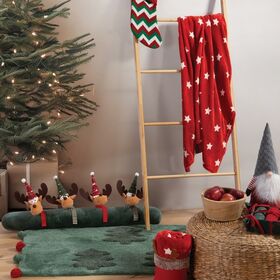 Καλάθι με Κουβέρτα Christmas Starlight Red/Red 110x140 Nef Nef Homeware