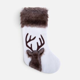 Χριστουγεννιάτικη Κάλτσα Reindeer White 16x43 Nef Nef Homeware