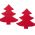 Σετ 4 τμχ.Θήκη Μαχαιροπήρουνων Felt Tree Red Nef-Nef Homeware